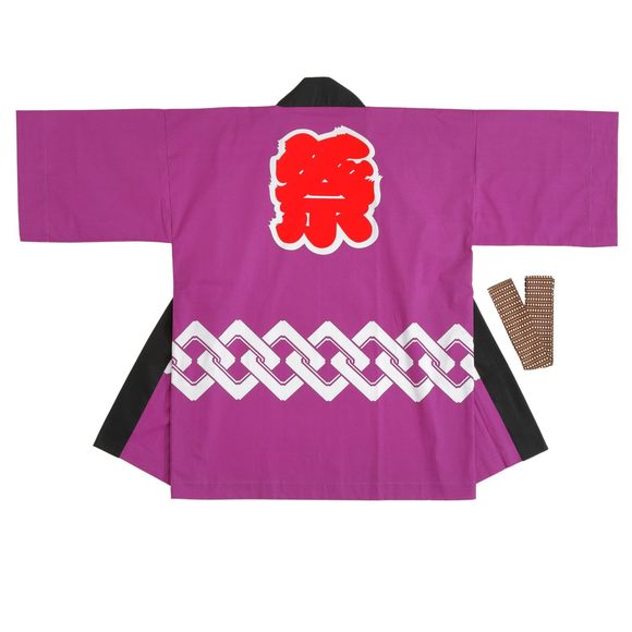 Festival Hanten Happi Coat With Belt Matsuri Purple 9472